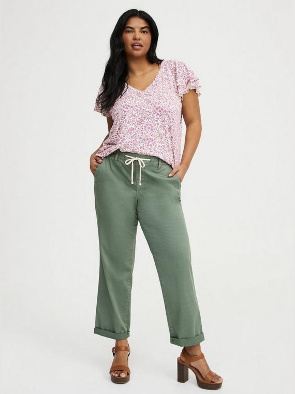 Torrid Weekend Mid-Rise Twill Straight Pant